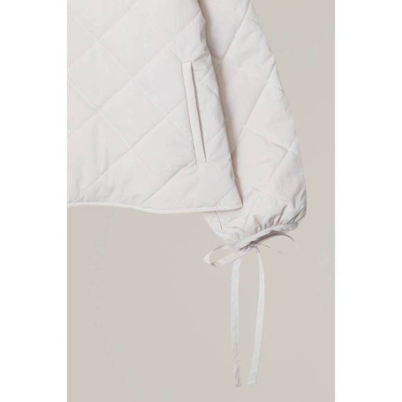 NEW MOD REF tie sleeve quilted long sleeve jacket in bone - Picture 6 of 6